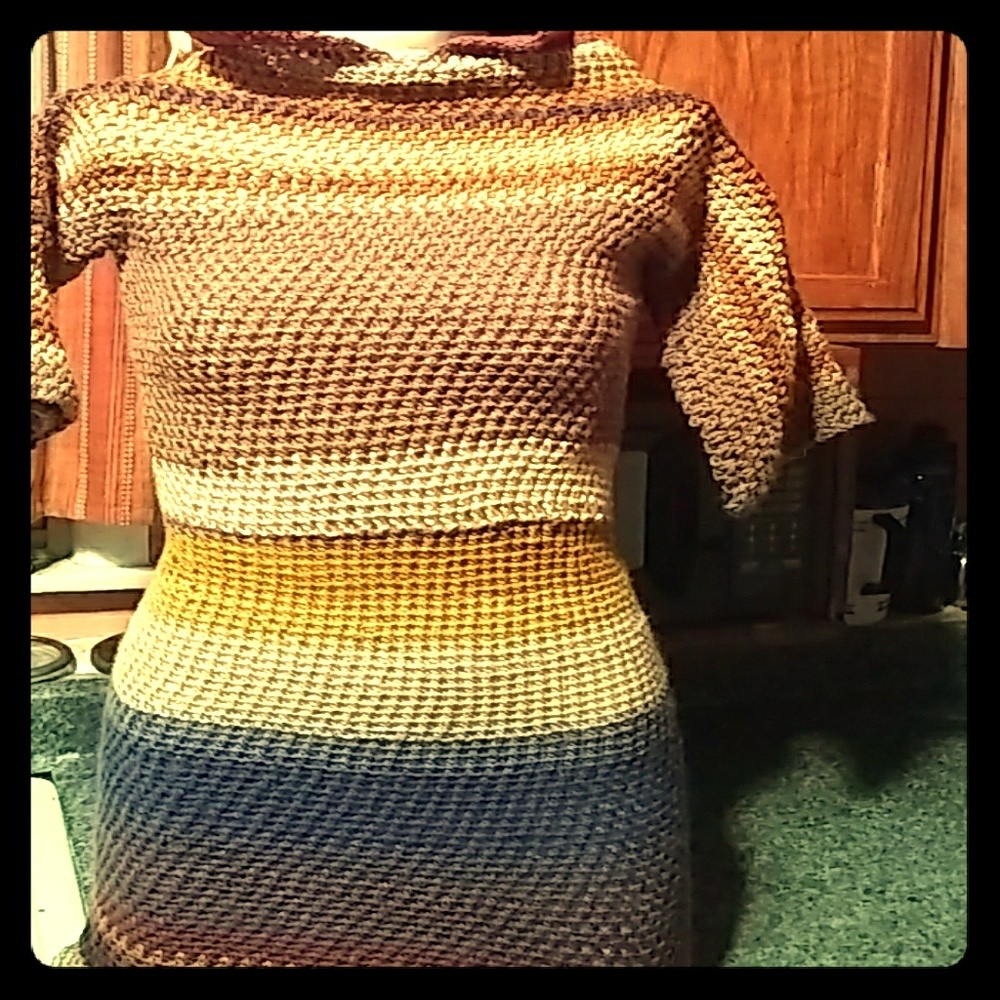 Crochet dress with hood